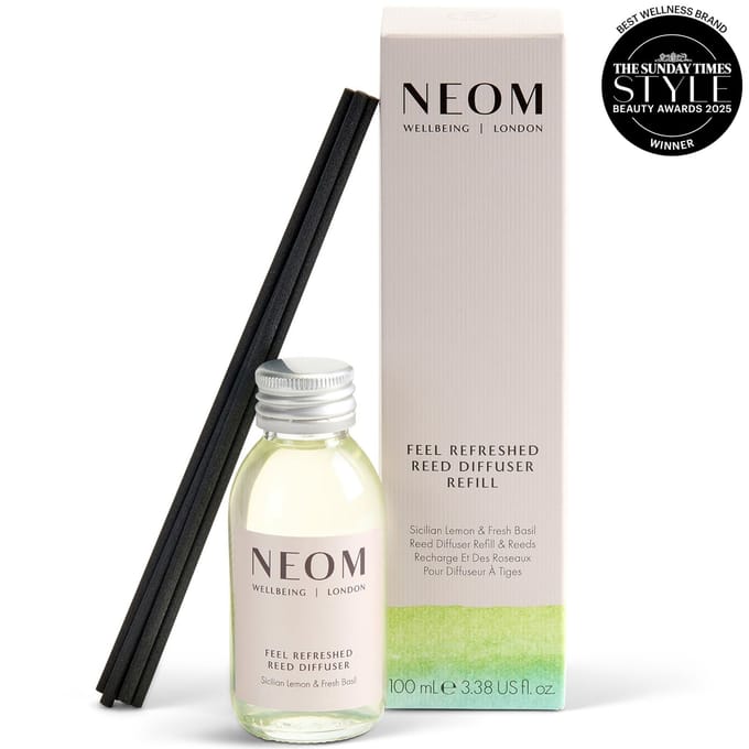 NEOM Wellbeing Feel Refreshed Reed Diffuser Refill 100ml