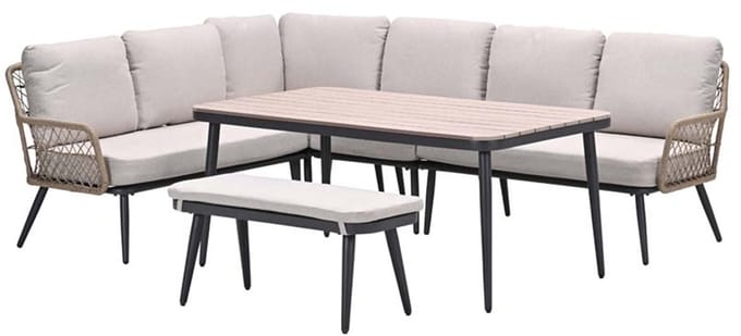 Wicker lounge-diningset Allasio - 9 persoons - Garden Impressions