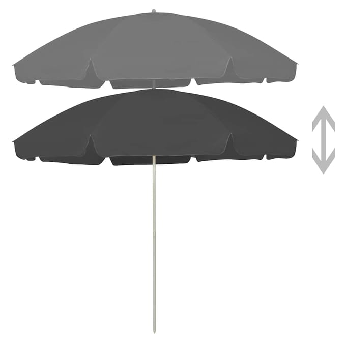 vidaXL - Strandparasol - 300 - cm - antracietkleurig