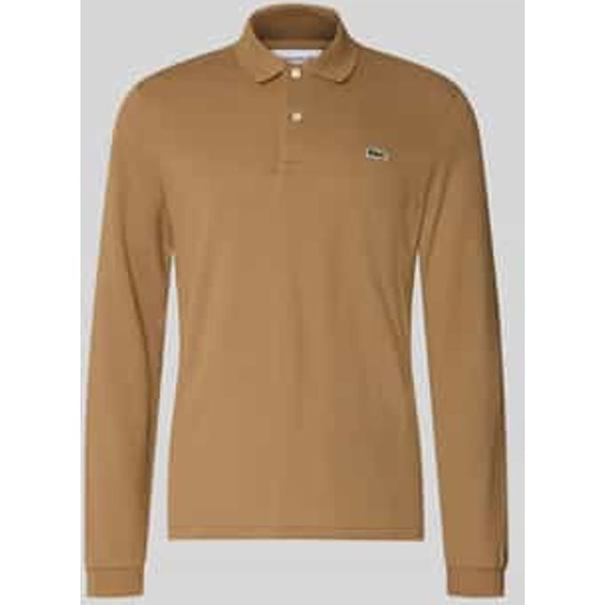 Lacoste Classic Fit polo lange mouw - cookie lichtbruin