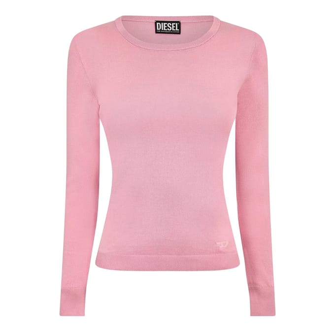 Diesel Dames Fijn Gebreide Ribbed Sweatshirt (Roze)