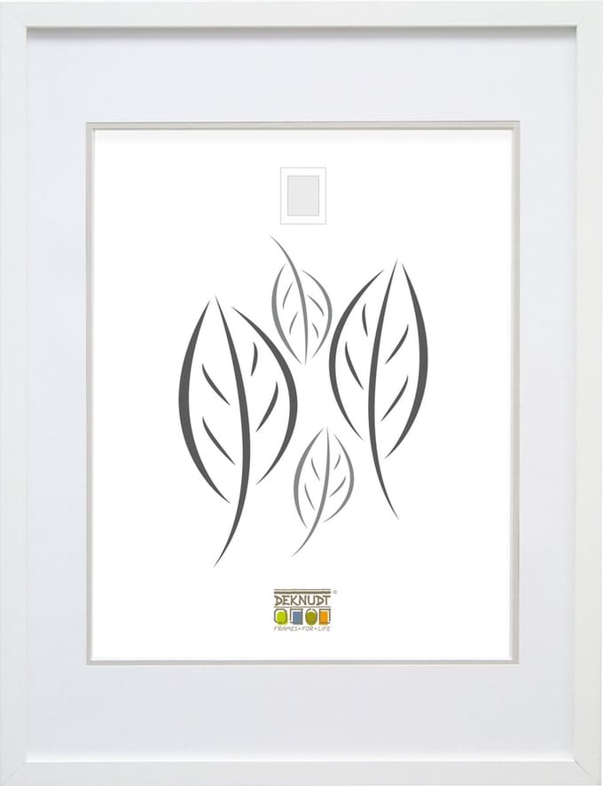 Deknudt Frames fotolijst S43AK1 P1 - wit met passe-partout - 20x30 cm
