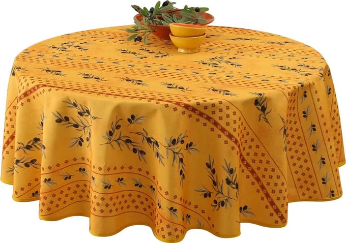 Olivou Rond Vuilafstotend Provençaals Tafelkleed 100% Polyester