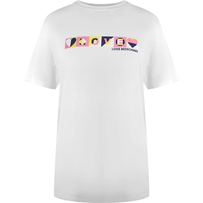 Love Moschino Dames/Dames Logo Colour Block T-shirt (Wit)