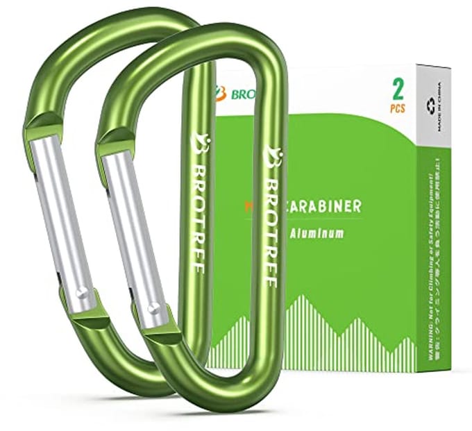 Solidchoice - Mini Carabiner Clip van Aluminium met Vergrendeling - 6cm