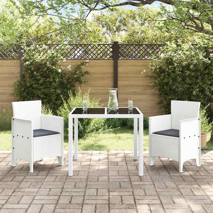 vidaXL Tuinstoel met kussen 2 pcs Wit 53 x 49 x 85 cm Polypropyleen