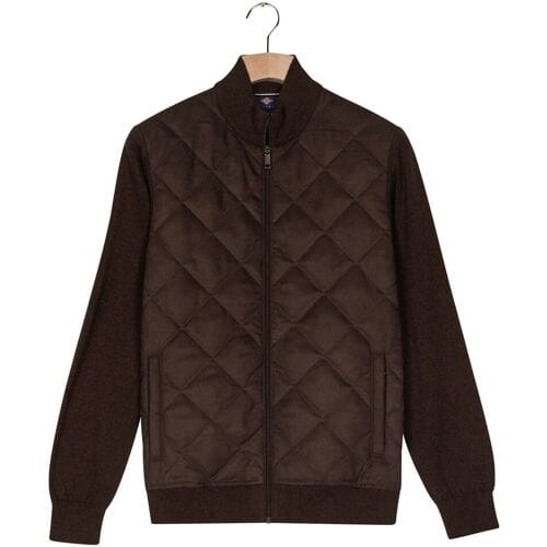 Baileys Vest Fullzip Front Suedine Diamond Stitch Slightly Padded And Quilted Dark Brown / male