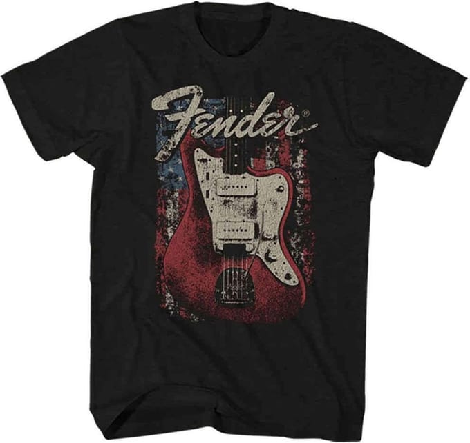 Fender - Distressed Guitar Heren T-shirt - L - Zwart