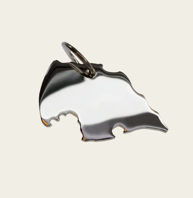 Zilveren Landkaart Fehmarn ketting hanger