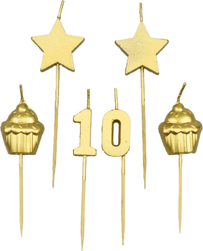 Party cake candles - 10 years