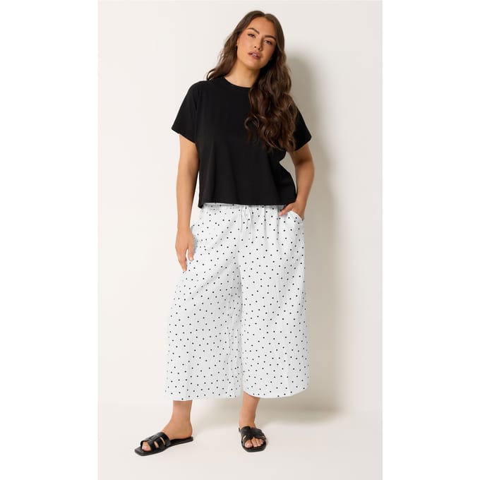 Yours Witte Culottes Met Stippen Size 50-52