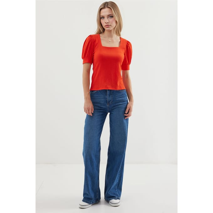 Slim Fit Vierkante Hals Blouse