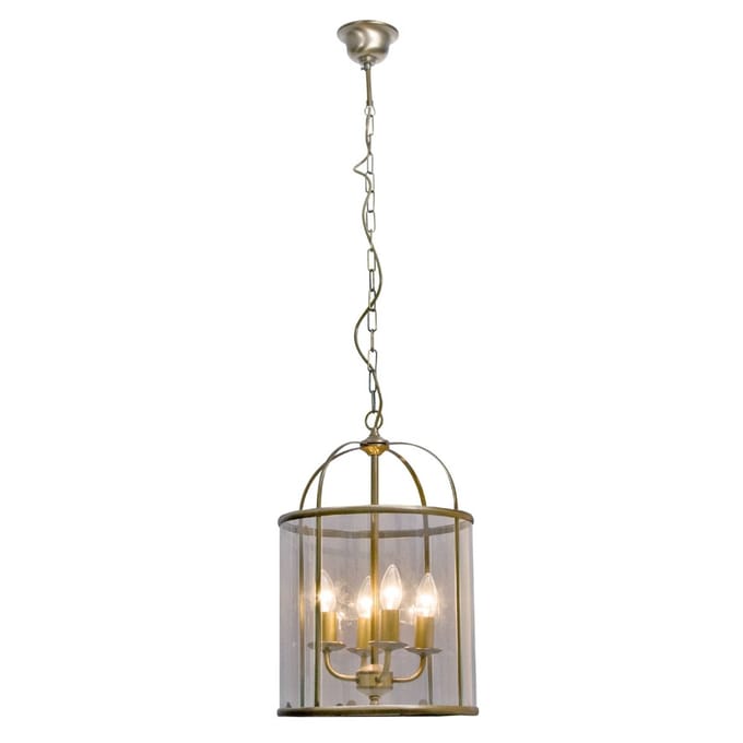 Hanglamp Pimpernel 5972BR Brons Ø25 cm, hoogte instelbaar, 4 x E14 fitting, glas en metaal, Steinhauer