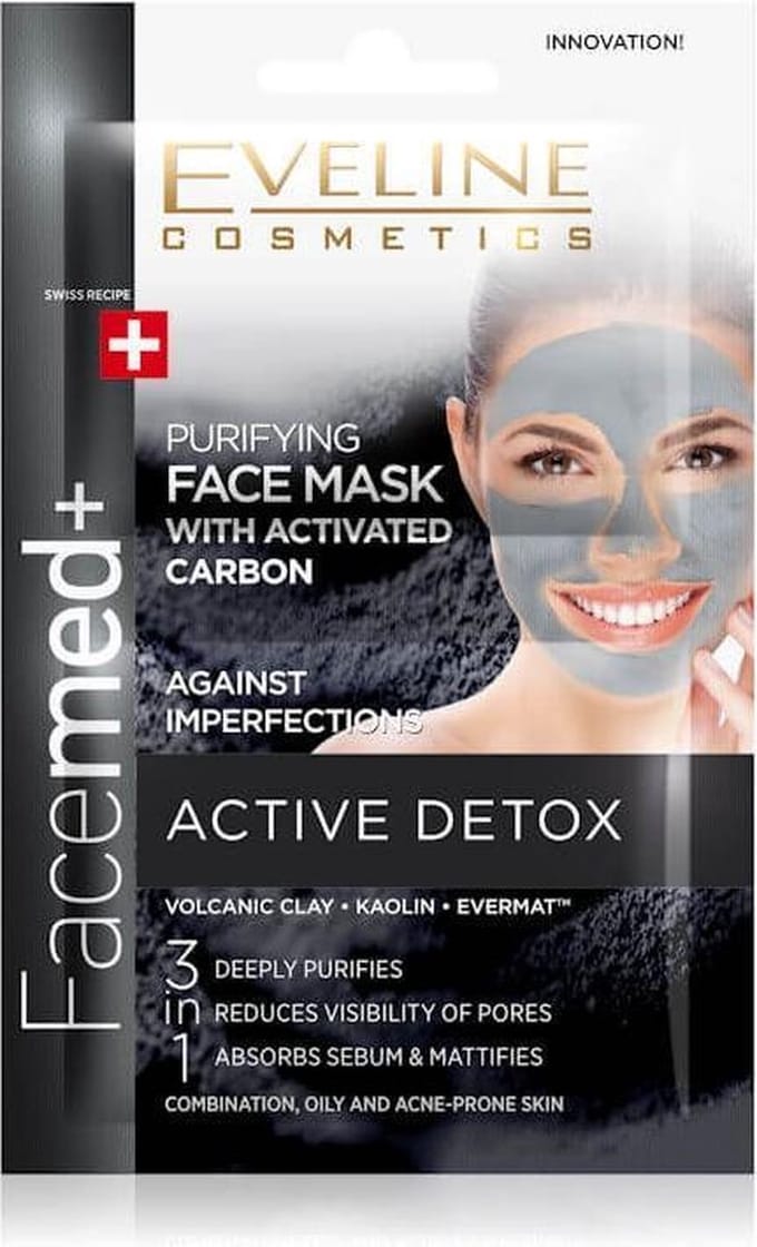 Eveline Cosmetics Facemed+ Purifying Face Mask With Activated Carbon 3in1 - 2x5ml.