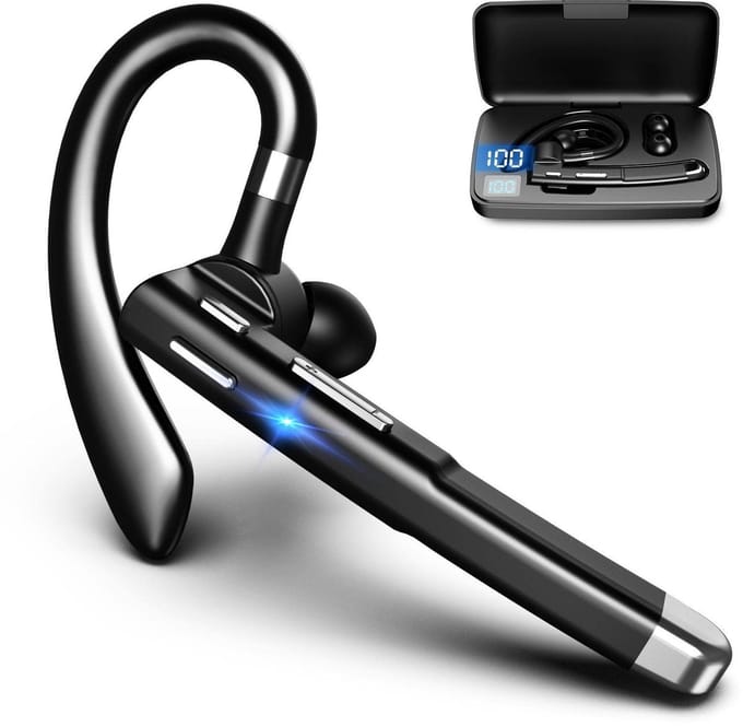 Allecto - Bluetooth Handsfree Headset - Draadloos - Ideaal voor Autorijden - Compact en Lichtgewicht - Spraakassistent Ondersteuning - Geschikt voo...