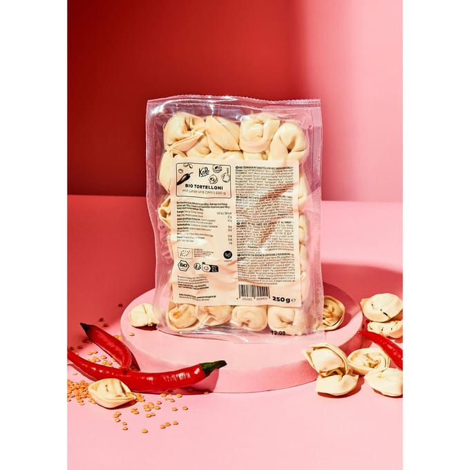 Bio tortelloni met linzen- en chilivulling 250 g