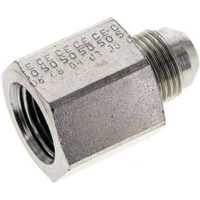 JIC  Verloopnippel UNF 3/4''-16 Buitendraad X 1/2'' NPT Binnendraad Staal 210bar