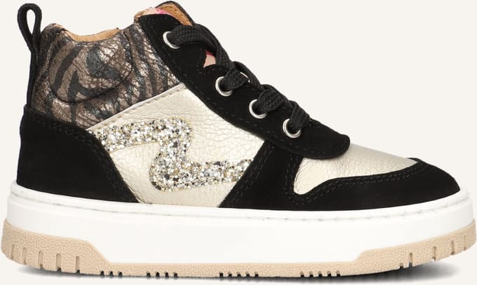 Develab 41894 Sneakers Unisex - Leren Sneaker - Zwart - Maat 24