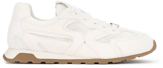 Fabric and suede sneakers