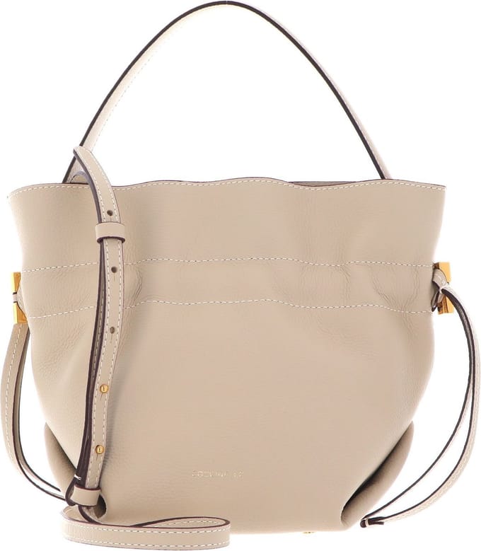 COCCINELLE Leren Handtas Schoudertas Romance Handbag Silk / Silk Beige