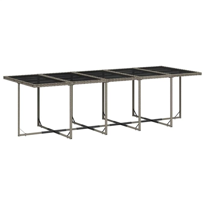 vidaXL - 15-delige - Tuinset - met - kussens - poly - rattan - grijs