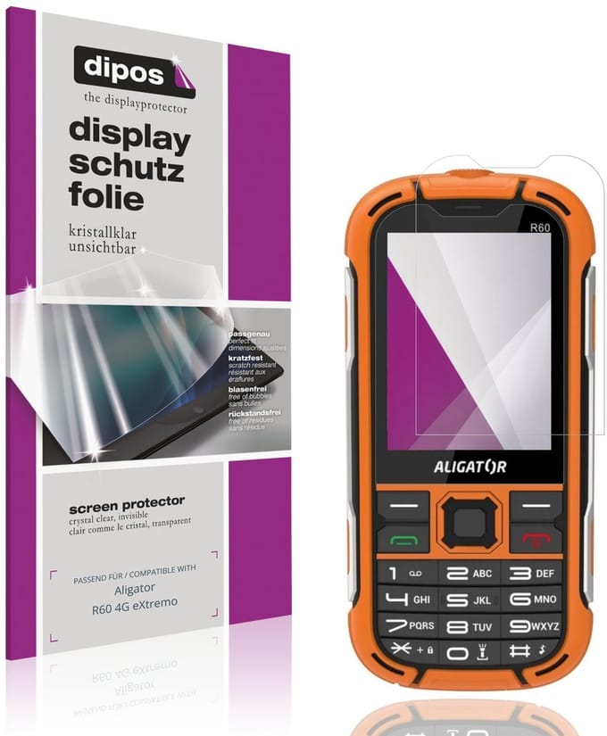 dipos – 4x Beschermfolie geschikt voor Aligator R60 4G eXtremo | Krasbestendige & heldere Screenprotector Ultra-Thin