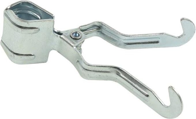 ProPlus Klemkleerhaak voor tentstok - metaal - opening 15-30 mm - chroom - 11 cm