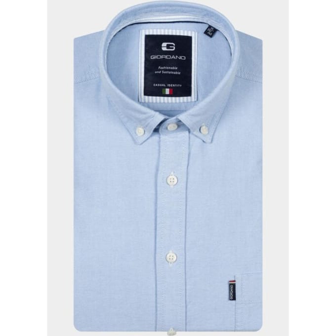 Giordano Overhemd heren Blauw Brando Long Sleeve Button Dow 617052/61