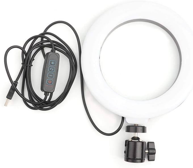 LED-ringlicht - Wit - 6 inch - Dimbare USB-verlichting voor Make-up en Livestreaming