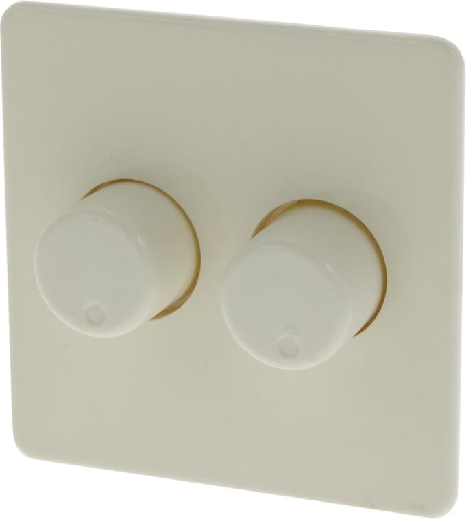 Peha Standaard Centraalplaat Met Knop Duo Dimmer - Creme
