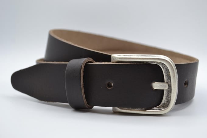 Echt lederen bruine casual damesriem / herenriem - Maat: 105 jeansriem
