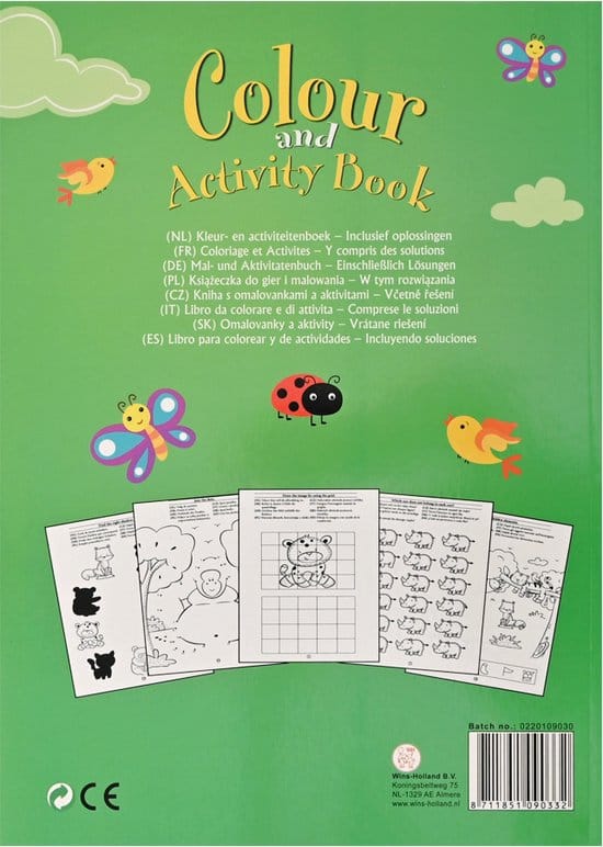 Kleur- en activiteitenboek - Dieren & Insecten - 72 pagina's