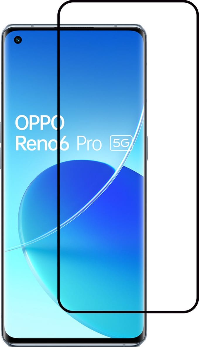 Screenprotector - Geschikt voor OPPO Reno 6 Pro - Full Cover - Beschermglas - Gehard Glas - Tempered Glass - Screen Protector