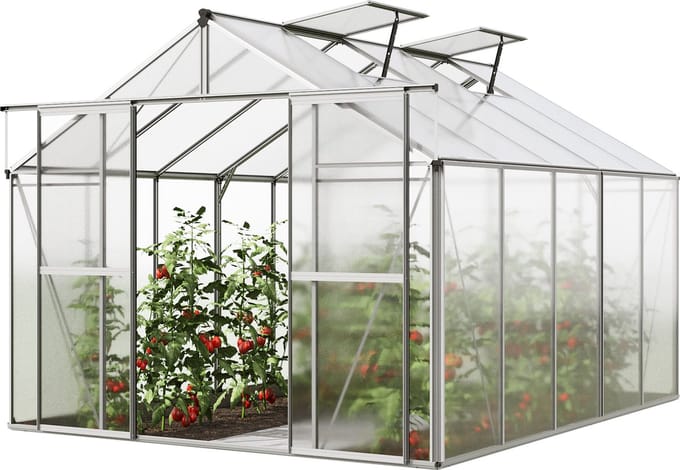 Tuinkas Orchidee 5 aluminium frame 256x317 cm polycarbonaat panelen