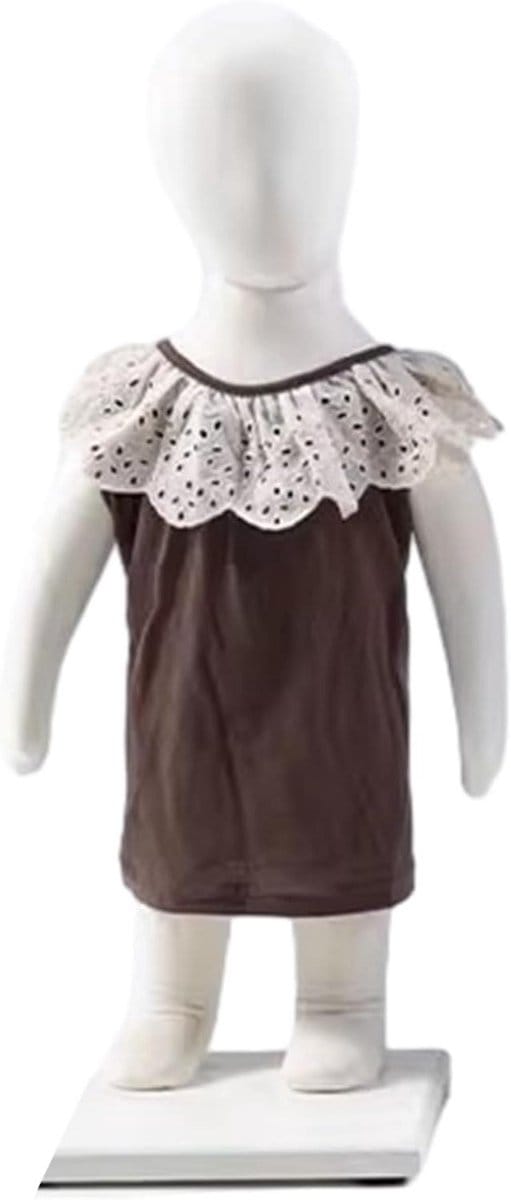 Kinder Paspop - Kleding Display - Kleding Presenteren - Zachte Katoen - Volledig Lichaam - Wit