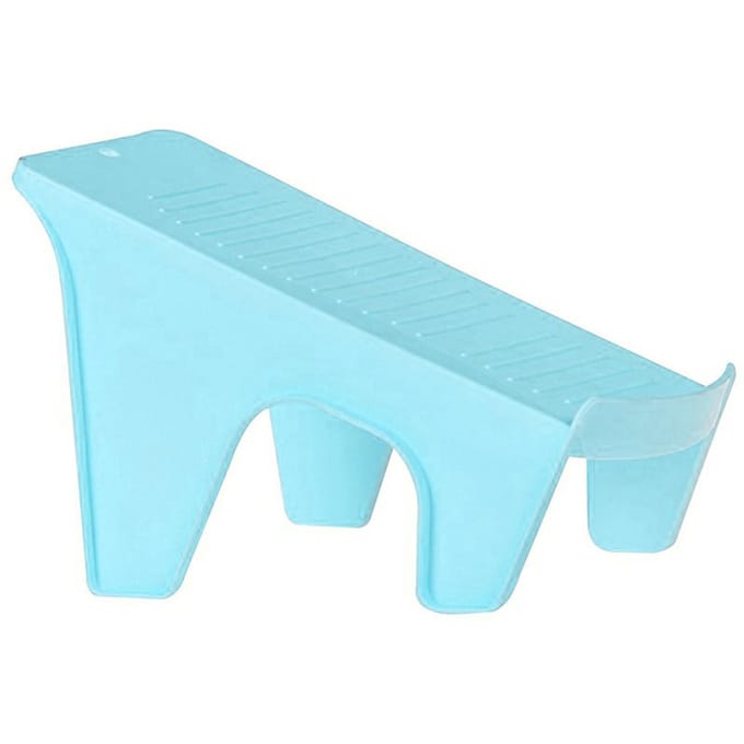 Range-chaussures double couche, gain de place, durable, en polypropylène, design simple, rangement ordonné et ordonné, emplacements pour chaussures blue
