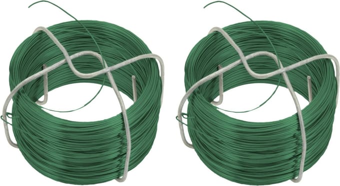 Pro Garden Planten binddraad / staaldraad - 4x - groen - ommanteld - 50 meter - polypropyleen