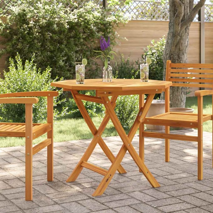 vidaXL - Tuintafel - inklapbaar - 85x85x76 - cm - massief - teakhout