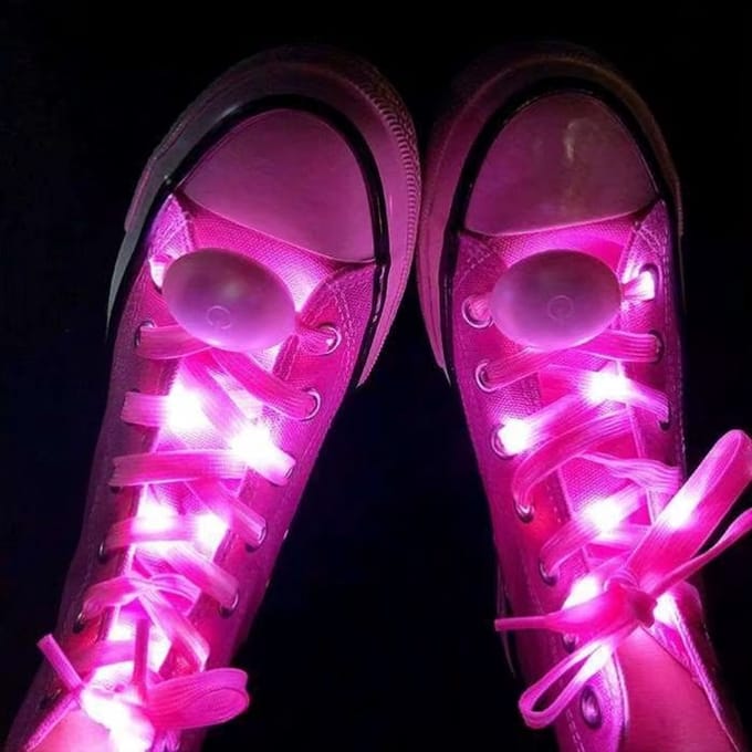 Lichtgevende  Nylon Veters - LED - Roze