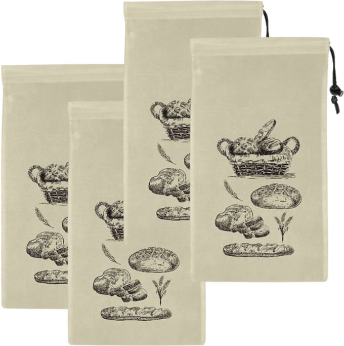 Quttin Broodzakken - 4 Stuks - 25x45 cm - Gerecycled Plastic