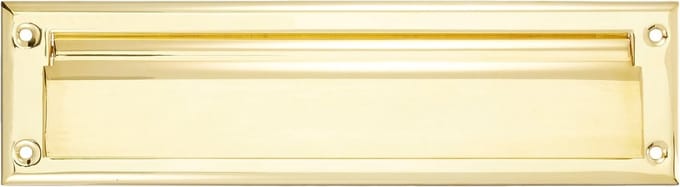 Brievenbus Plaat - Deur Klep - Post Ontvangen - Grote Opening - 33cm Breed - Messing