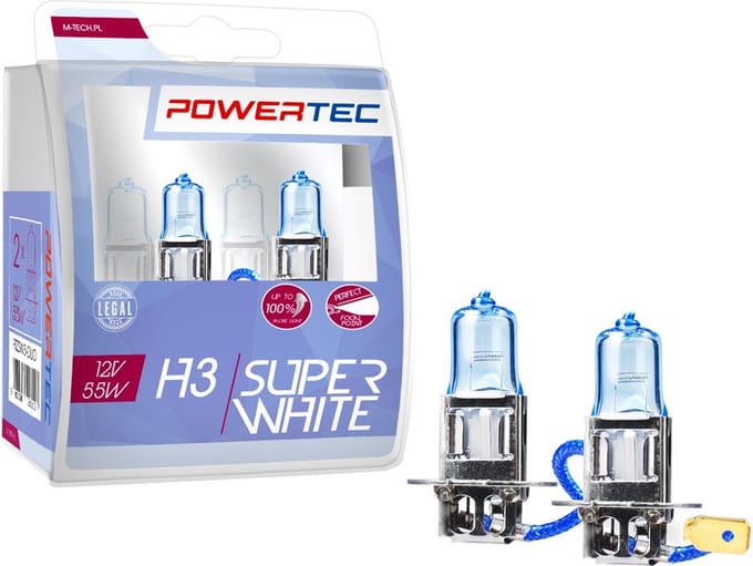 Powertec H3 12V Halogeenlampen – SuperWhite – Set van 2