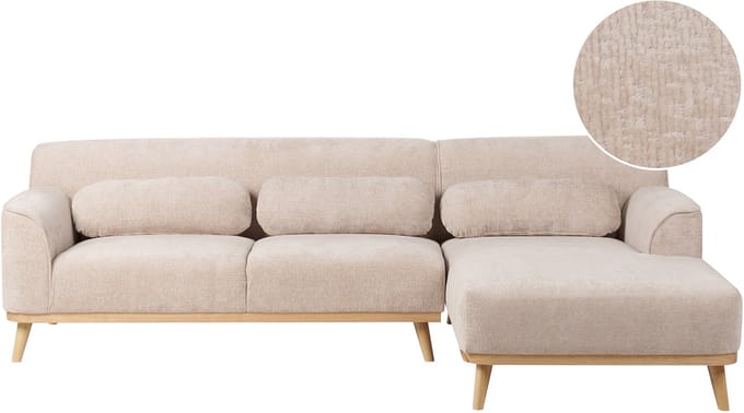 SIMOS - Hoekbank - Beige - Linkszijdig - Chenille