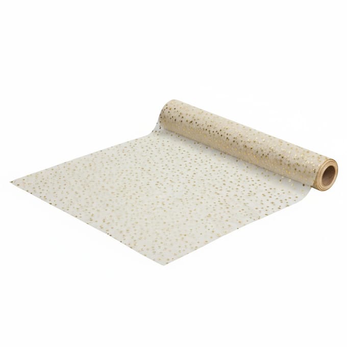 Decoratieve tafelloper Net - Goud met Glitter en Pailletten
