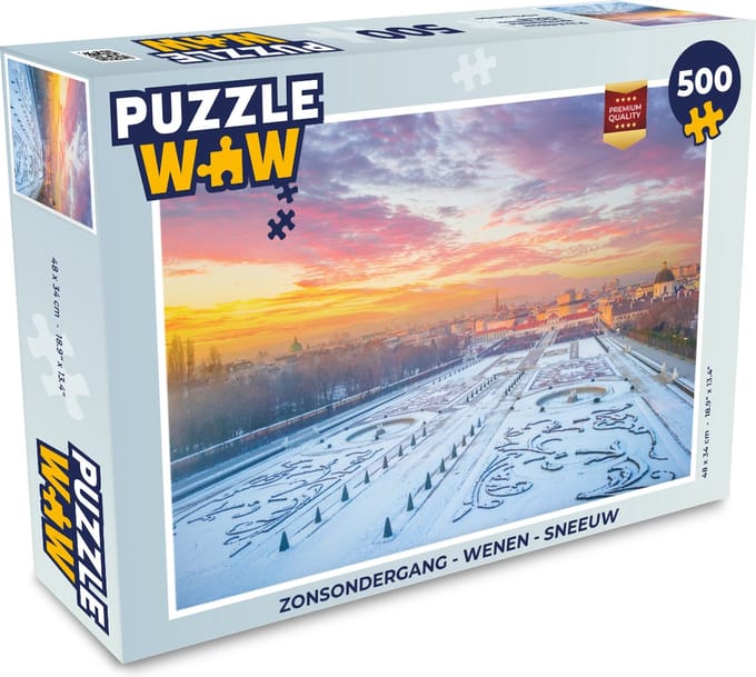 Puzzel Zonsondergang - Wenen - Sneeuw - Legpuzzel - Puzzel 500 stukjes