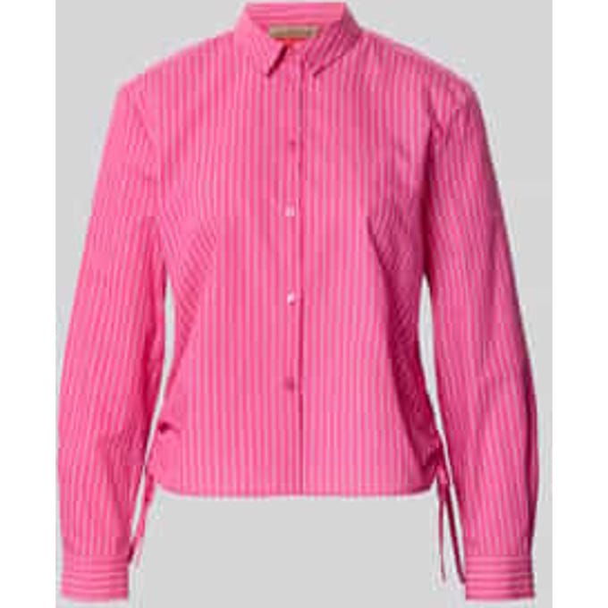 overhemdblouse met vetersluitingen aan de zijkant en overhemdkraag