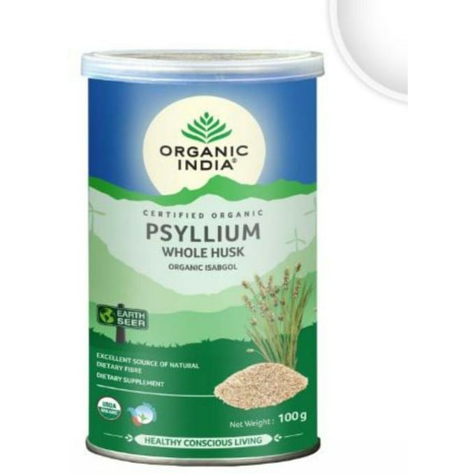 Organic India Whole Husk Psyllium 100 g Poeder GRATIS VERZENDING