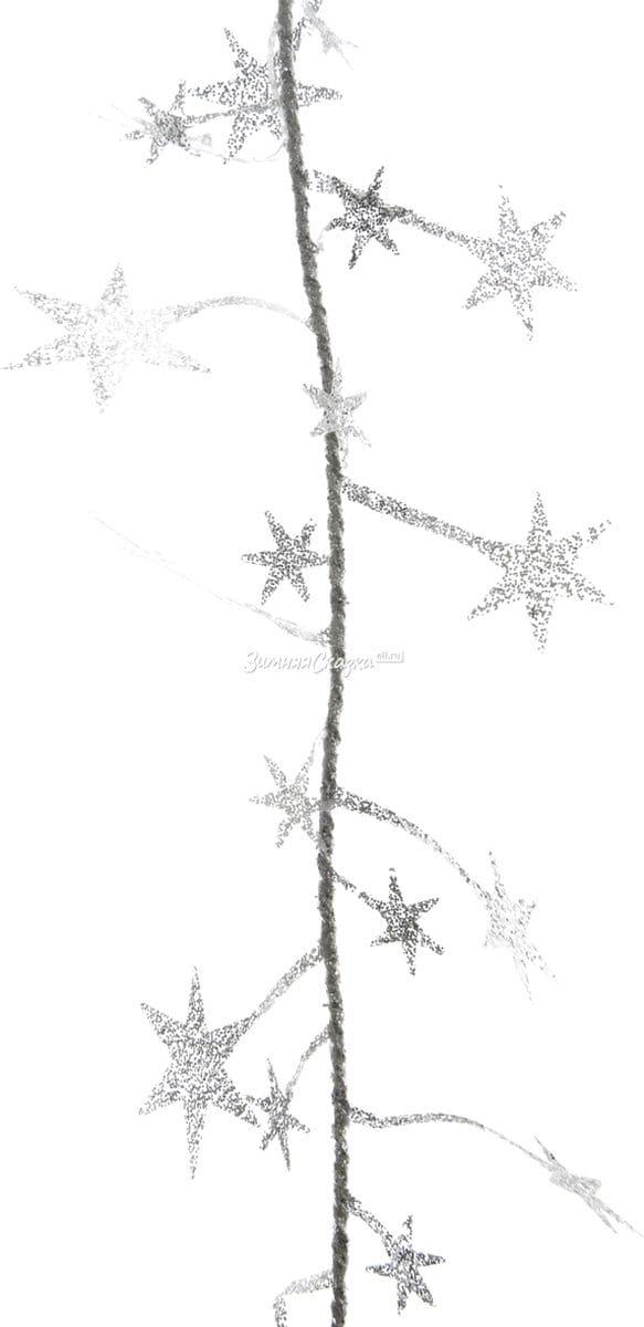 Decoris Sterren Hanger - Zilver/ Glitter - 270cm