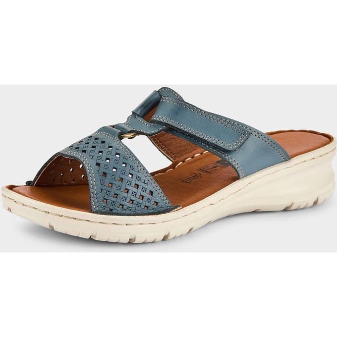 Sandaaltjes met klittenbandsluiting - blauw - Gr. 41 van Goldner Fashion
