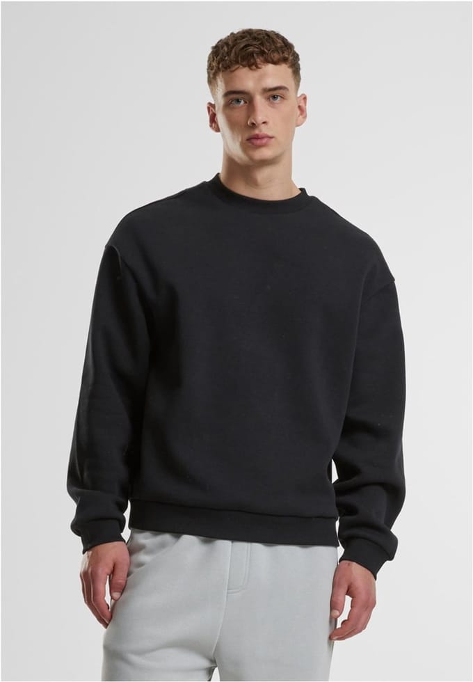 Urban Classics Sweatshirts - Fluffy Crewneck - S tot 5XL - voor Mannen - zwart